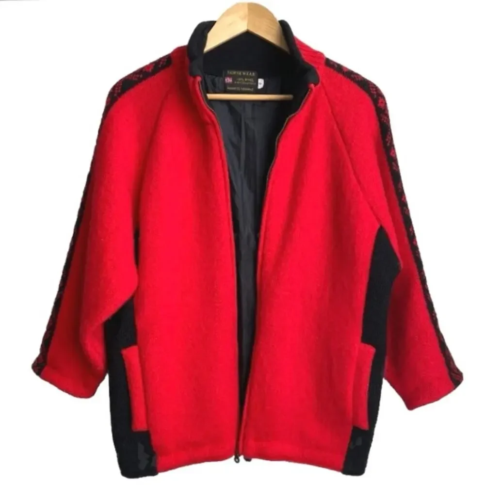 NORSKWEAR 100% Wool Full Zip Cardigan Sweater Jacket Vintage Unisex Size Small‎ - Picture 6 of 14